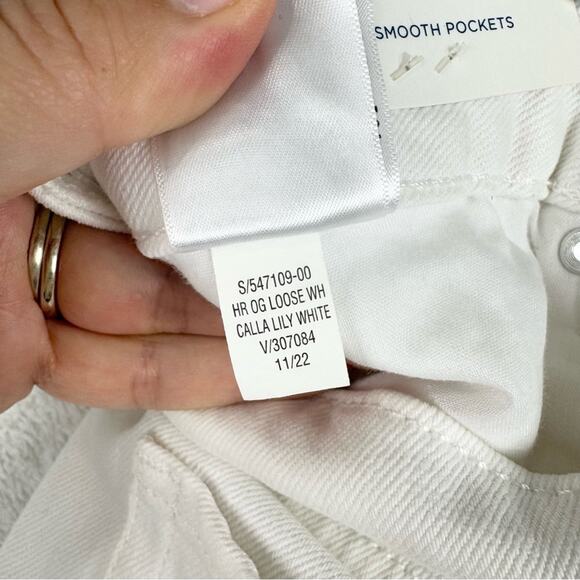 NWT Old Navy High-Waisted OG Loose Ripped White Jeans Calla Lily White Size 18 - Picture 15 of 15